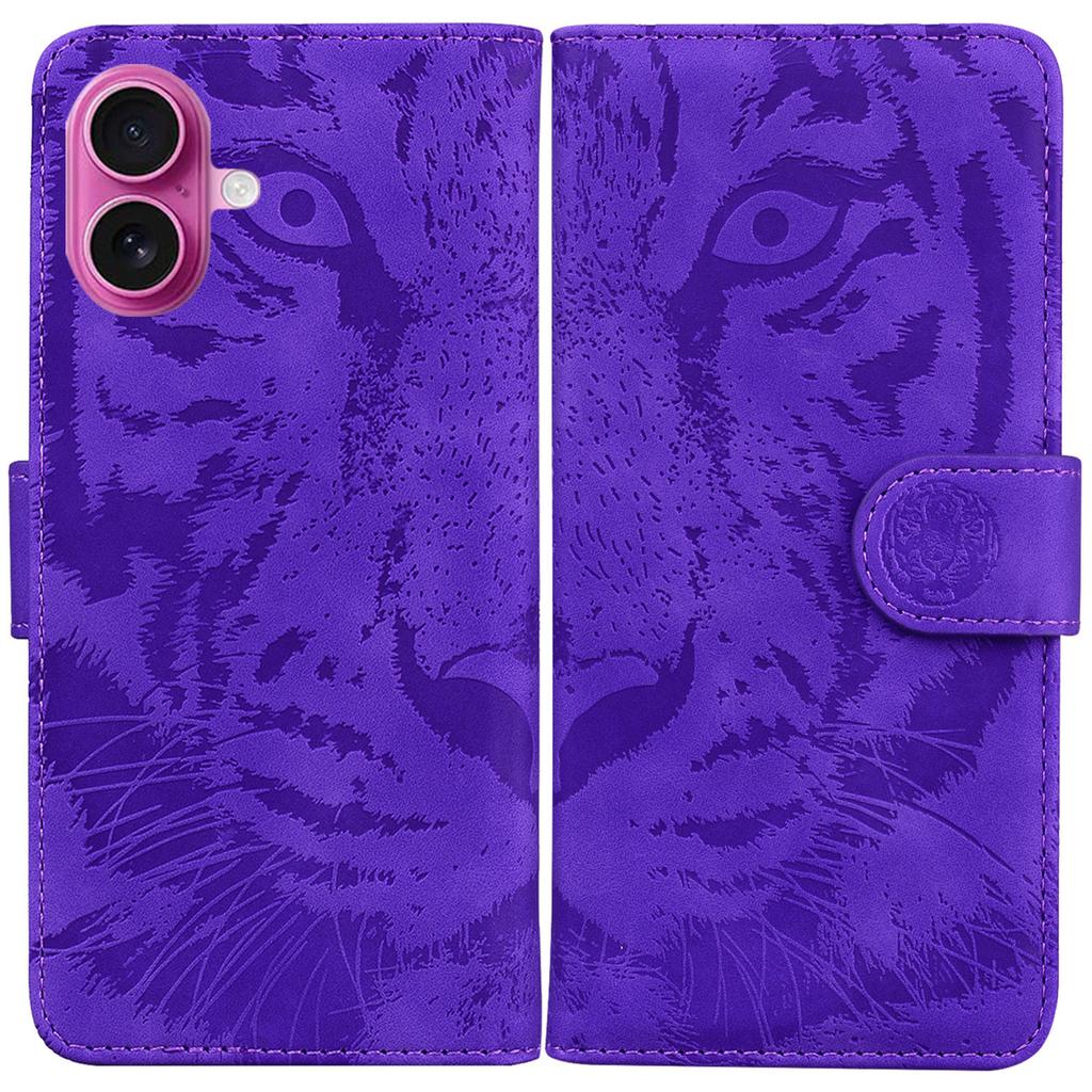 For iPhone 17 Case Tiger Imprint Leather Wallet Phone Cover