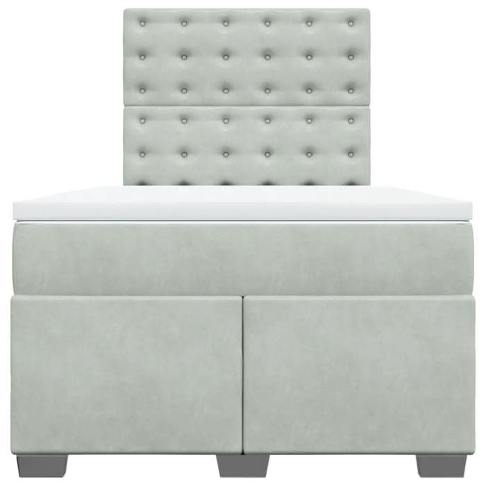 Maison Exclusive - Sommier à lattes de lit et matelas Gris clair 120x200cm Velours