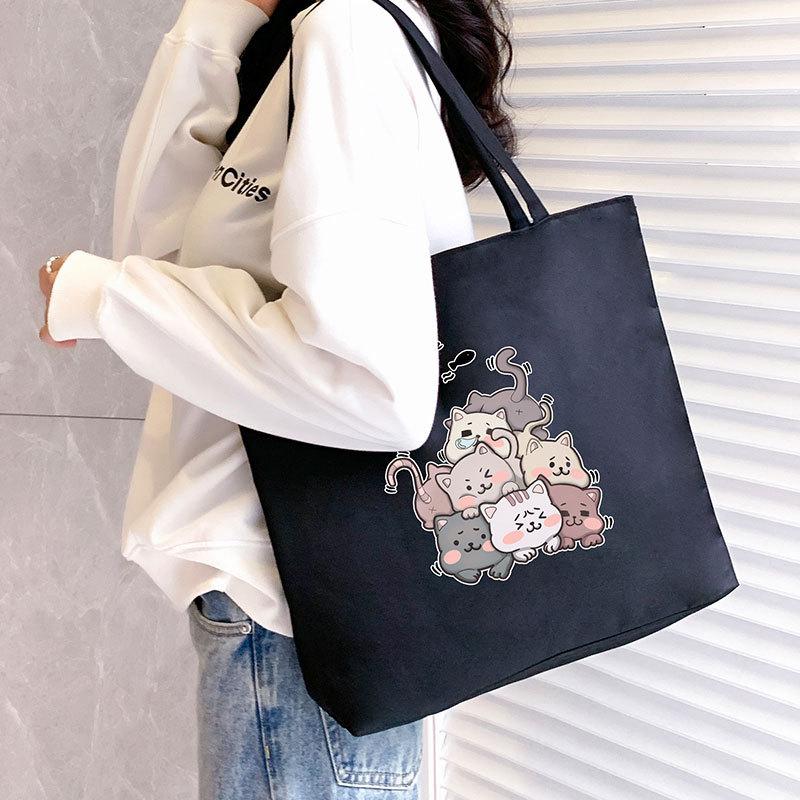 Canvas Bag Women'S Shoulder Handbag Student Tote Bag Large Capacity Hand Carry Canvas Bag