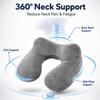 Inflatable Travel Neck Pillow Quick Inflation Portable Soft Velvet for Airplane Travel Commuting and Long-Haul Trips