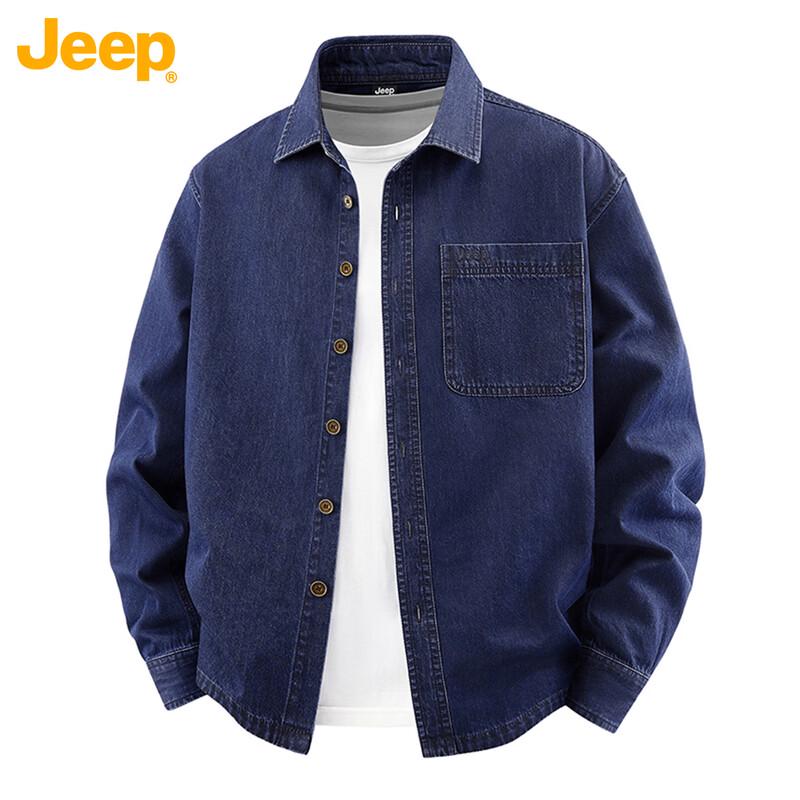 JEEP Men's Washed Cotton Long Sleeve Shirt