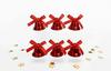 Christmas Bells Red 3 6 Pcs With Bows Christmas Tree Decorations