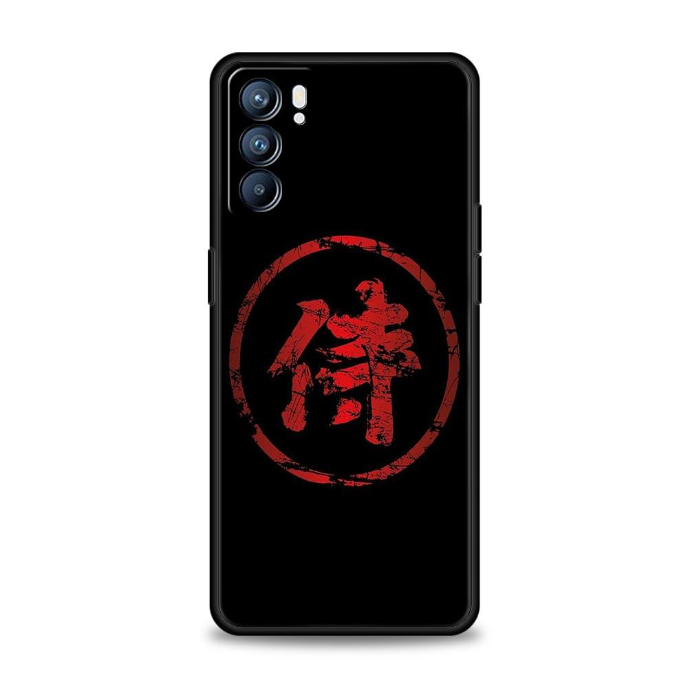 Japonské Bushido Samurajské puzdro pre Oppo Find X6 X5 A54 A53 A52 A9 2020 A15 A95 A17 A16 A76 A74 A57 Reno7 Reno6 Pro Plus 5G Kryt