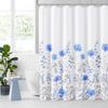 Blue Floral Shower Curtain Watercolor Flower Bath Curtain Poester Fabric Waterplyroof Bathroom Curtains With Hooks Bath Screen