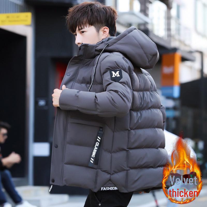 

Мужская зимняя хлопковая куртка с капюшоном, утолщенный бархат, корейский стиль, красивое повседневное пальто 5XL