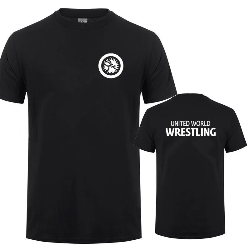 United World Wrestling UWW Men T Shirt Funny Cool Summer Cotton Short Sleeve Tee Shirts O-Neck T-shirt Man Hip Hop Streetwear