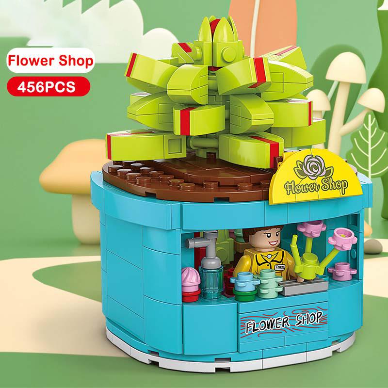 Lele Street View Series Building Blocks Restaurant Model Building Blocks 6 Year Old Children Educational Toys