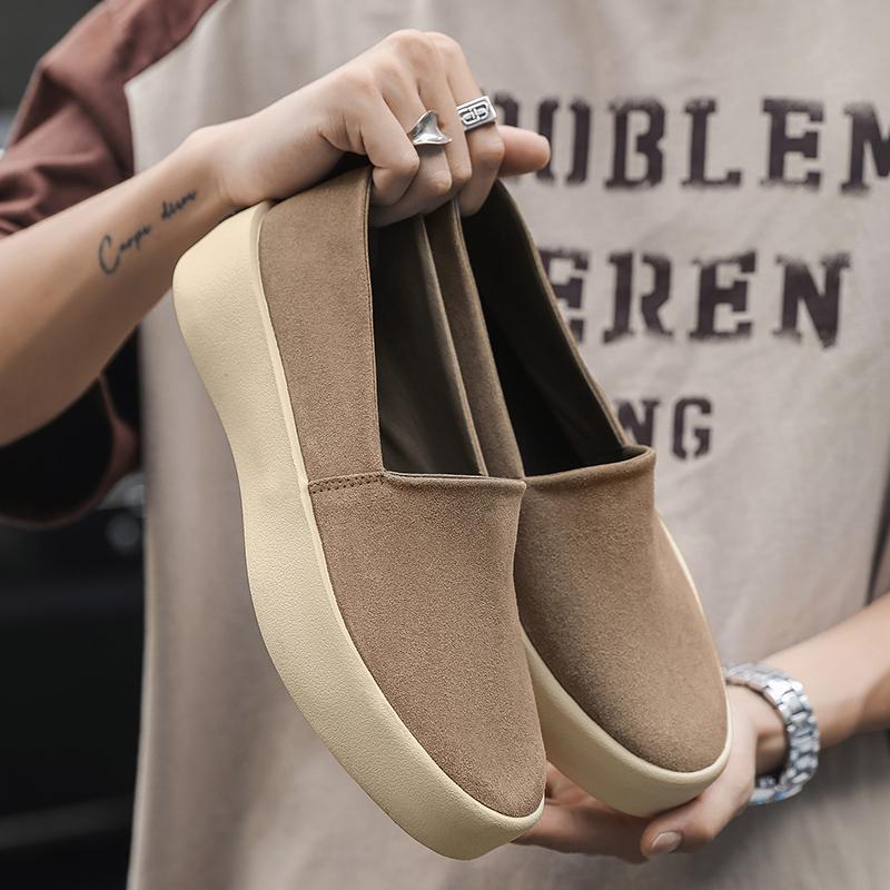 

2025 Spring/Summer New Style Men s Fur-Peak Sneakers, Fashionable Trendy One-Piece Footwear with Loafers, Men s Casual Shoes 43 хаки
