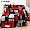 1pc Soft Geometric Red and Black Flannel Throw Blanket/Cozy for Sofa, Office, Bed/Ideal for Everyday Use and Gifting
