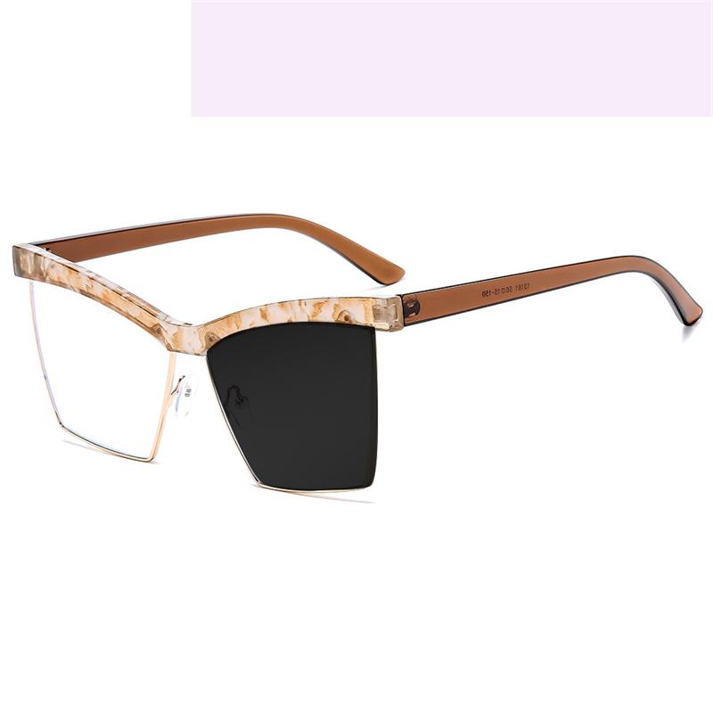 Square Eyebrow Frame Hyperopia Eyewear Photochromic Anti Blue Light Computer Women Reading Glasses 0 to +600
