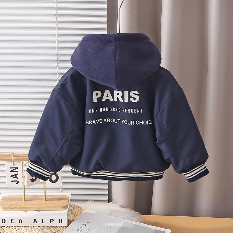 0-5-year-old boys' long sleeved jacket, Autumn and winter children's casual hooded sports top, Boys' fashionable clothes