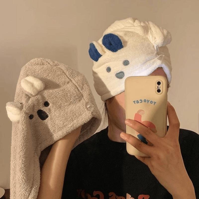 

Cute Rabbit Quick-Dry Hair Towel Cap for Women - Super Absorbent White Rabbit [1 piece]