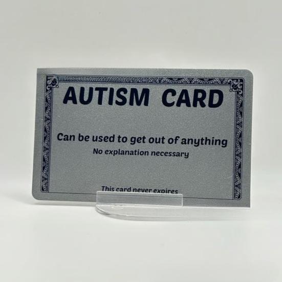 Leave Card Humorous Empathy Cards Wallet-Size Durable PVC Communication Cards for Calm Conversations