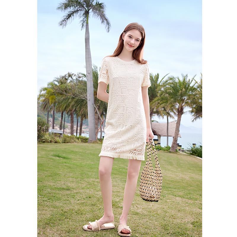 Betu Women's Summer Hollow Lace Tassel Dress