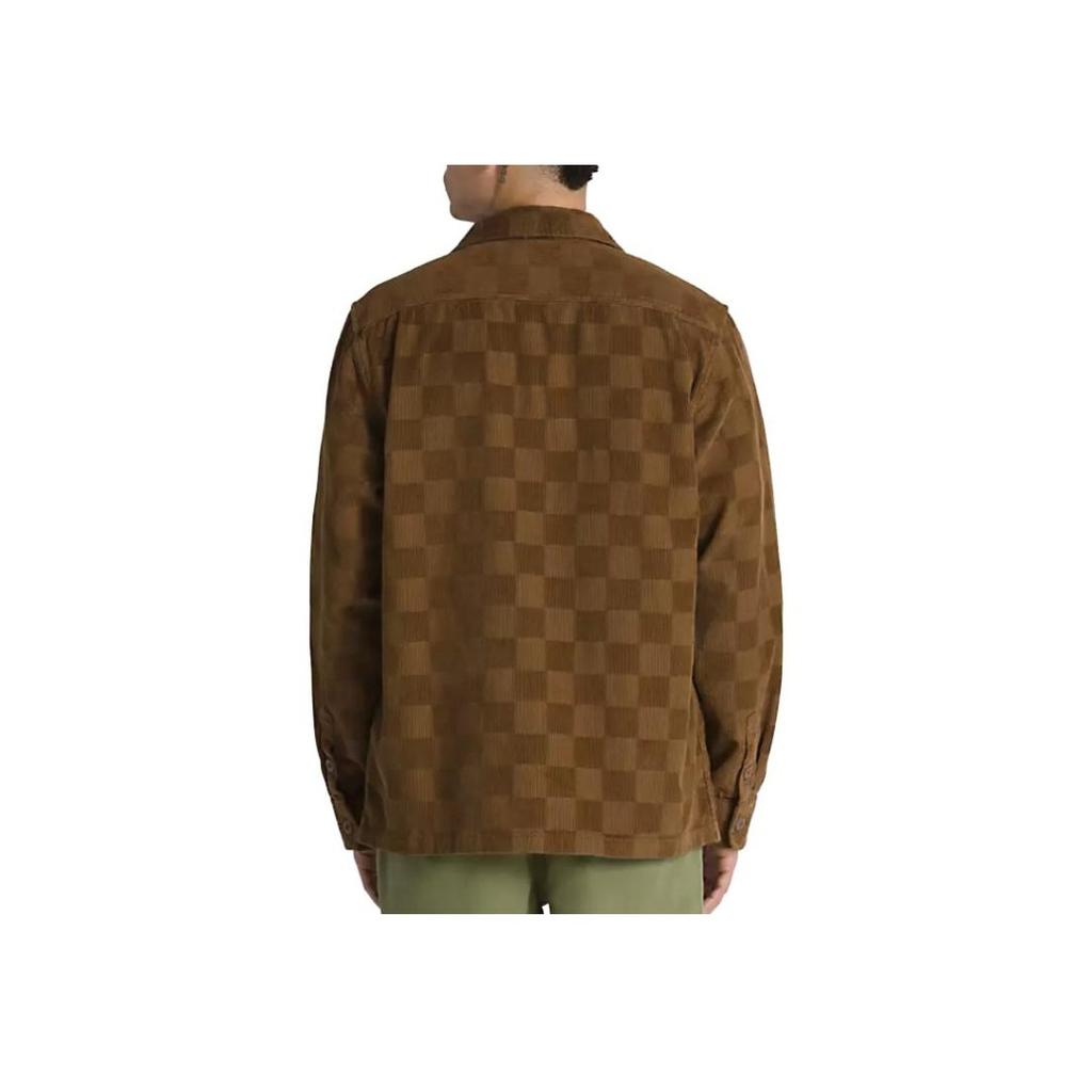 Vans Loose Fit Button Down Checkered Long Sleeve Shirt Men Shirts Brown VN0008GP0E0