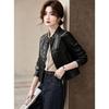 D.F.DEAR Women's Retro Stand Collar Short Jacket