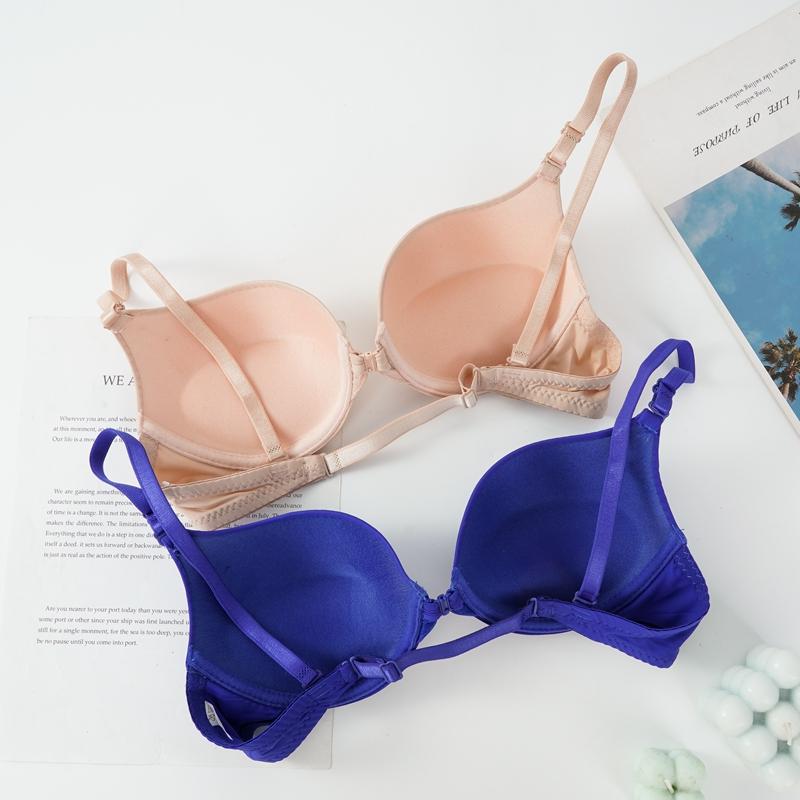 Sexy Push Up Bra Women's Front Buckle Bras Solid Seamless Simple Lingerie Female Small Chest Bralette Backless Underwear