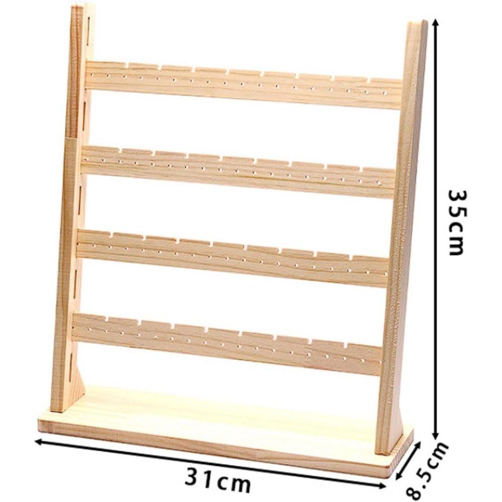 Wooden Earring Holder Organizer 4-layer Necklace Display Rack Jewelry Holder Display for Boutique