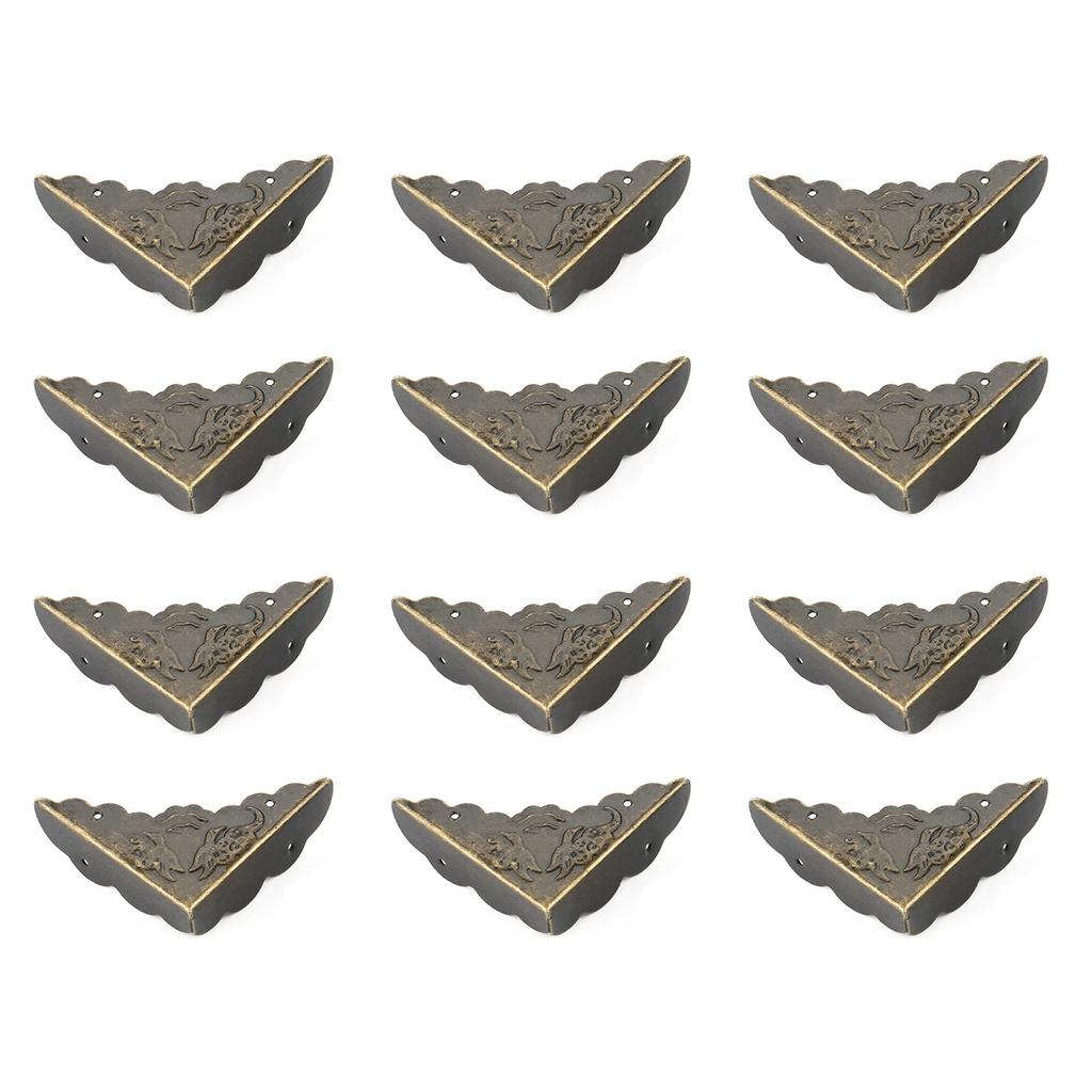 Vintage Iron Corner Decor Protector, 12 Pieces, Wooden Box  , with Nails, Small Body, Suitable for Wooden Box, Jewelry Box