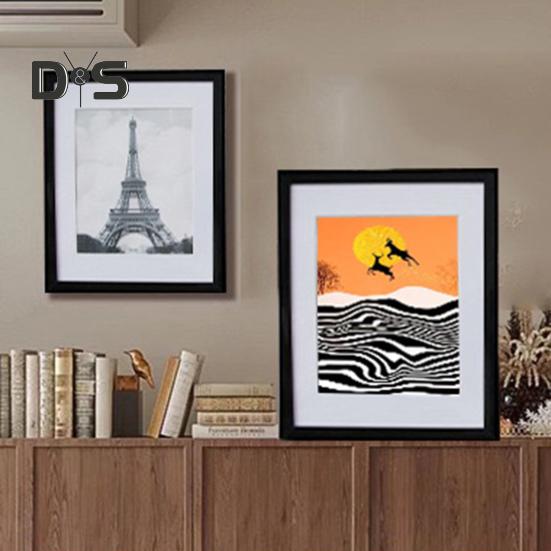 Wall Mount Photo Frame Modern Picture Art Painting Poster Display Frame Home Office Bedroom Rectangle Wall Hanging Desktop Photo Holder