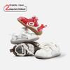 Spring Baby Soft Sole First Walker Shoes: Fashionable Color Block Leather, Non-Slip Sports Design for Boys & Girls.