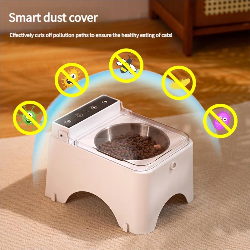 Automatic Pet Food Dispenser Feeder with Locking Cover Lid and Large Container for Small To Medium Dog and Cat