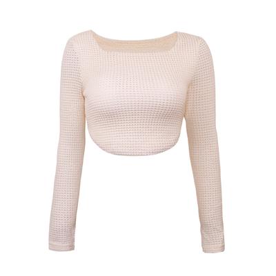 Frühlings- und Sommeroberteile für Damen Kurz Eng Sexy Reißverschluss Strickpullover Kurz Weiter Ausschnitt Langarm T-Shirt
