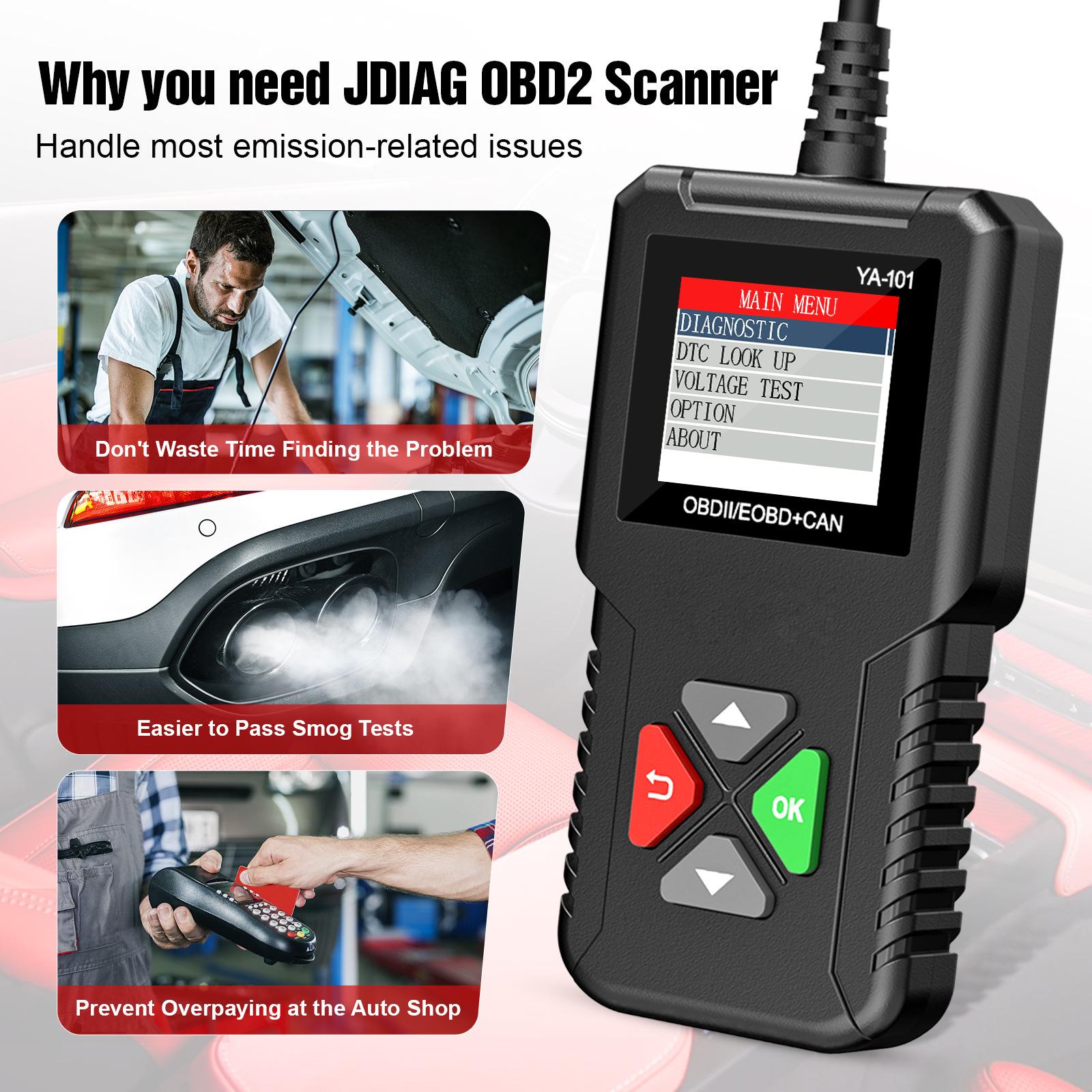 

YA101 OBDII/EOBD считыватель автомобильных кодов OBD2 диагностический инструмент YA-101 обновление бесплатно онлайн PK KW590 ELM327 V1.5 диагностический сканер