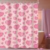 Rosa Herz Duschvorhang Valentinstag Romantisches Liebesmuster Wasserdicht Polyester mit 12 Haken