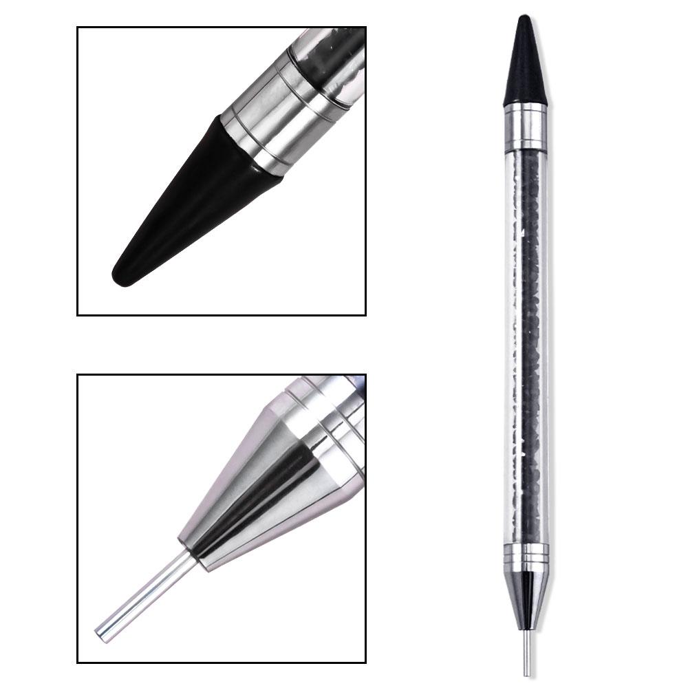 1Pc Dual-ended Rhinestone Gems Picker Dotting Pen Wax Pencil Acrylic Handle Crystal Studs Picker Manicure Nail Art DIY Tools