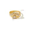 Stainless Steel Rhinestone Jewelry Elegant Sun Layer Shaped Ring Tarnish Free For Women'S Gift Party