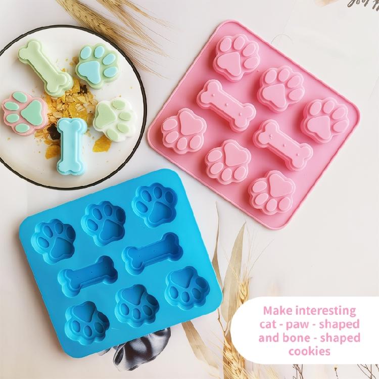 Oven Safe Dog Bone and Paws Shape Molds Heat Resistant Baking Tool Chocolate Bakewares Dessert Craft Supplies
