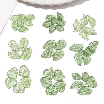 50pcs/bag Acrylic Mini Small Leaf Beads DIY Bracelet Necklace Earrings Jewelry Accessories