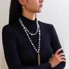 European-American Cold Style Pearl Beaded Tassel Necklace Set
