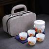 Ceramic Express Cup, Vegetarian Suet Jade Porcelain, Portable Travel Tea Set, Business Mid-Autumn Festival Gifts