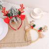 Portable Headgears Ornament Festival Sequined Reindeer Antlers Hair Hoop with Bells for Holiday Parties and Celebration