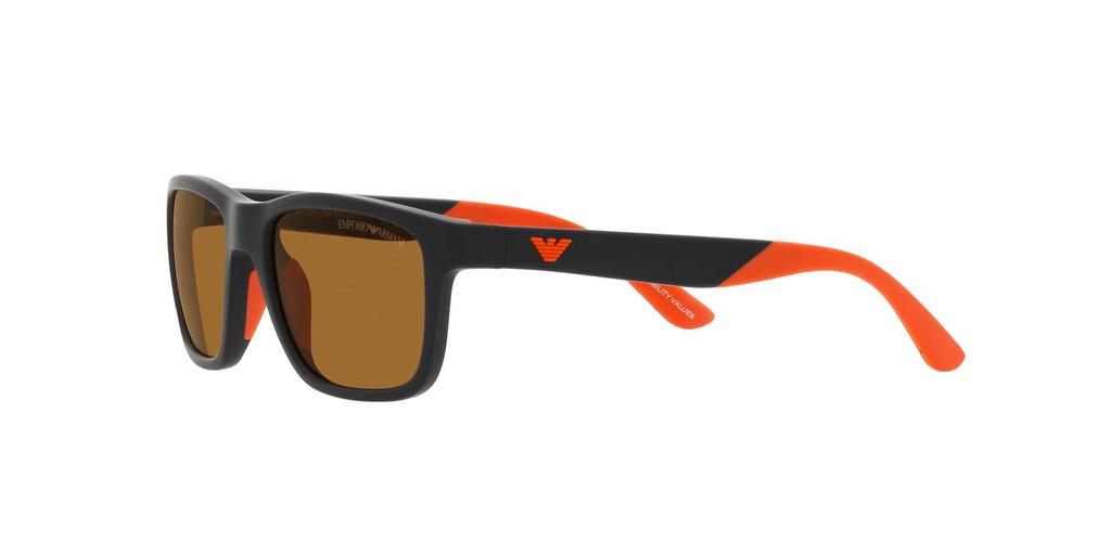 Emporio Armani EK4002F Matte Black Polar Size 48 Kids' Sunglasses, Frame/Brown Lens,