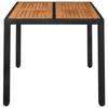 VidaXL Garden Table Wood Top Black 90x90x75 Cm Woven Resin 319897