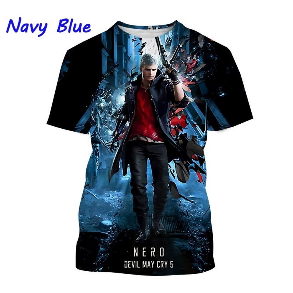 

Devil May Cry Летняя Мода Повседневная 3D Мужская Футболка с Принтом Короткий Рукав XS
