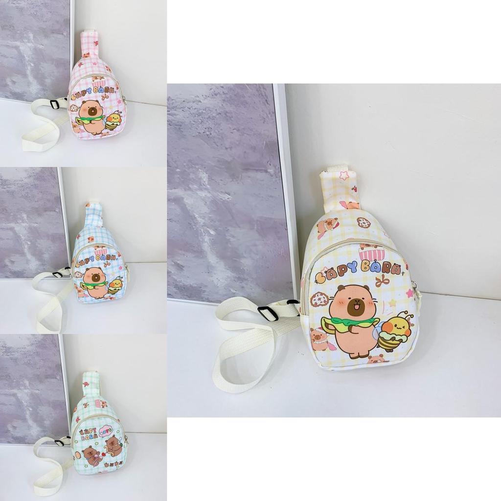 Animal Capybara Kids Chest Bag With Polyester Lining For Preschool Girls And Boys