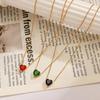 18k Gold-Plated Stainless Steel Heart Necklace with Zircon Charm - Durable, Non-Fading Titanium Steel, Trendy European-American Style for Women