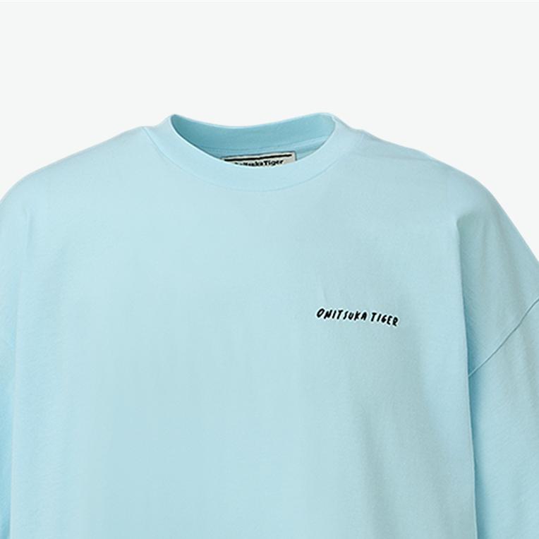 ONITSUKA TIGER Oversized Graphic T-Shirt Unisex Tops Light-Blue 2183B532-400