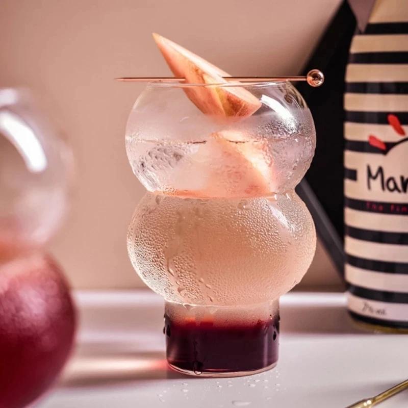 Nordic Style Bar Cocktail Glass Coffee Mug Transparent Ball Yogurt Mousse Cup Ice Cream Dessert Cup Milk Shake Mug