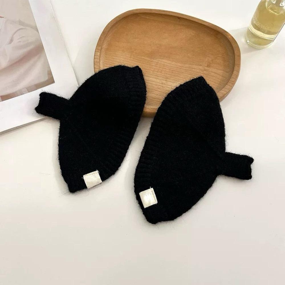New Solid Color Half Finger Knitted Gloves Warm Thicken Half Gloves Conch Knitted Gloves Winter Autumn чёрный