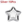10pcs Disposable Christmas Plate Paper Plate Golden Silver Cake Tray Dinner Plate  Party Supplies