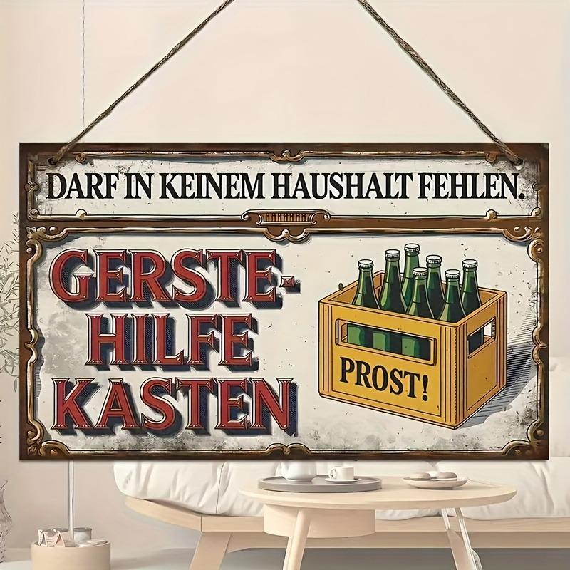 D Flat Retro German Humor Wood Wall Art Sign x Inches Vintage Recycled Decor for Home Bar Cafe Garage