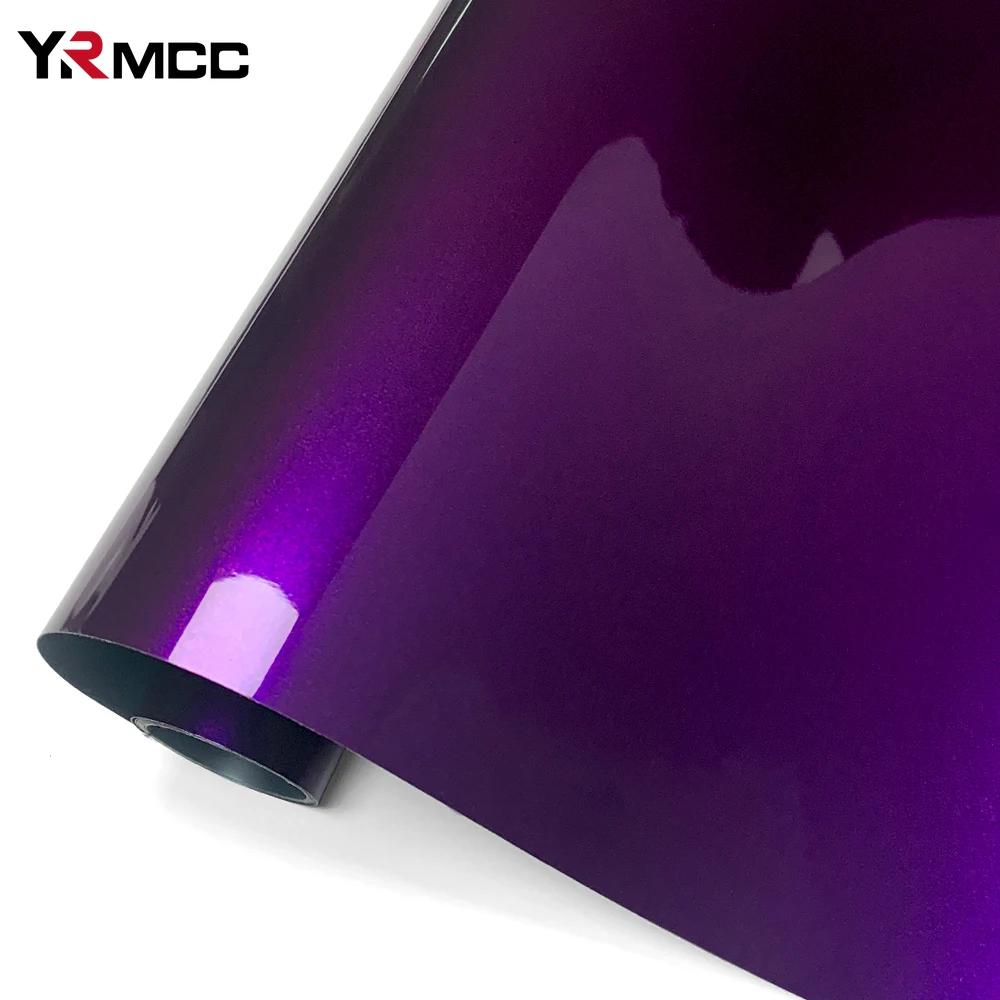 PET Glossy Purple Vinyl Wrap Film Car Adhesive Vinyl Wrap Sticker with Air Release Bubbles Free for Motorcycle Car Film Covering