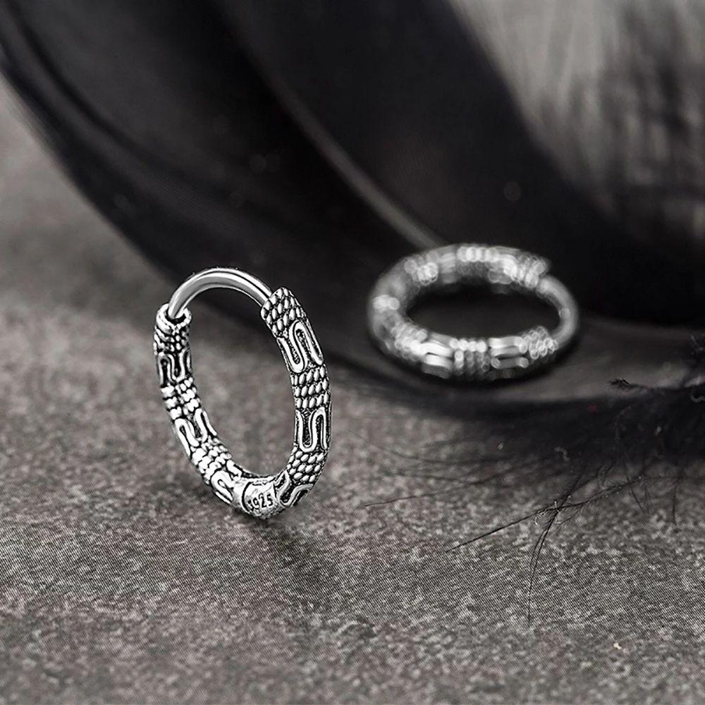 Metal Hip Hop Hemp Rope Women Hoop Earring Korean Style Ear Buckle Pattern Earring Fashion Jewelry