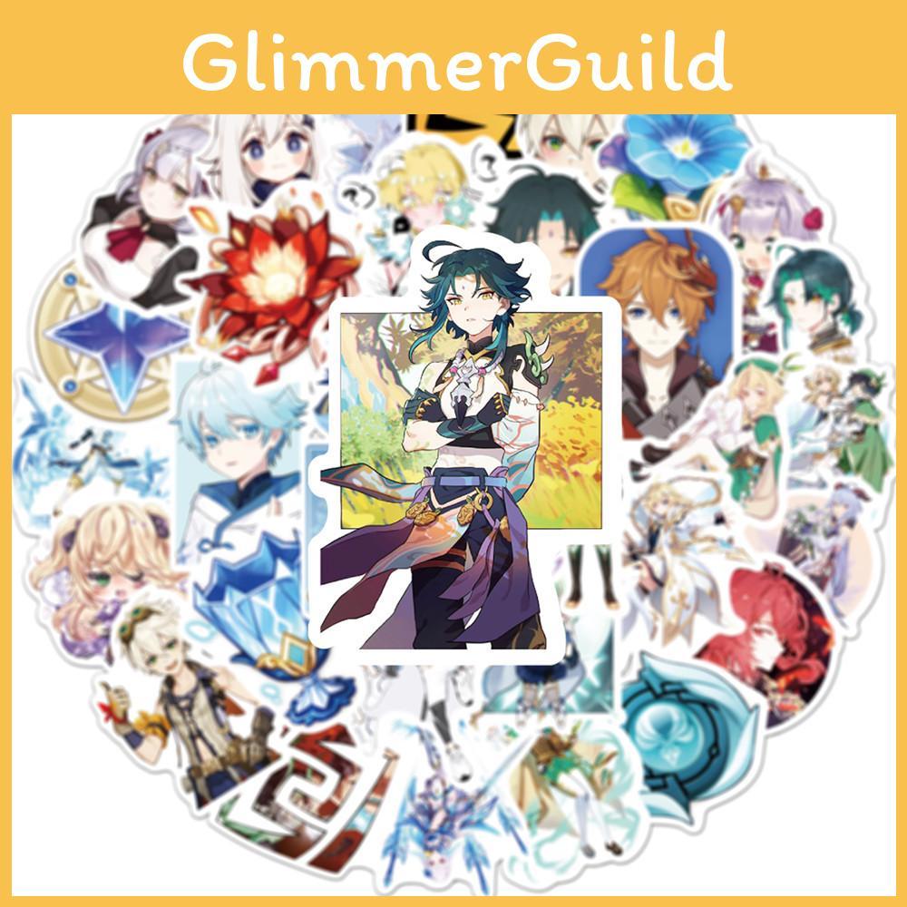 50pcs Genshin Impact Waterproof Stickers Reusable Adhesive Decoration