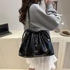 Drawstring Pleated Bucket Bag Women's 2025 Trendy New Large-capacity Summer Casual Shoulder Versatile Tote Bag